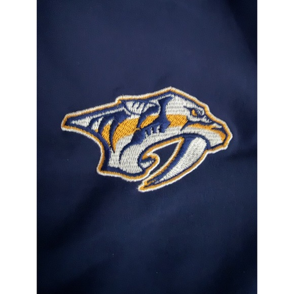 Nashville Predators Adidas Short Sleeve Polo Shirt Blue NHL Logo Large JBHS - Picture 3 of 11